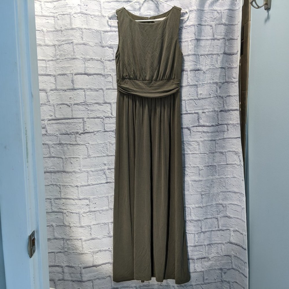 LOFT army olive green maxi dress